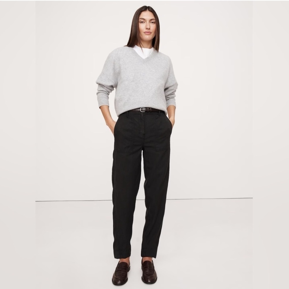 Banana Republic High Rise Soma Barrel Pants, 0P, Black